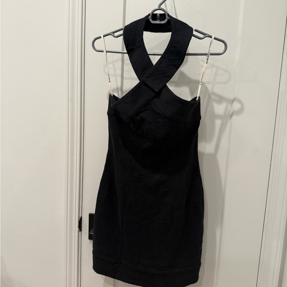 L'AGENCE Criss Cross Black Mini Dress